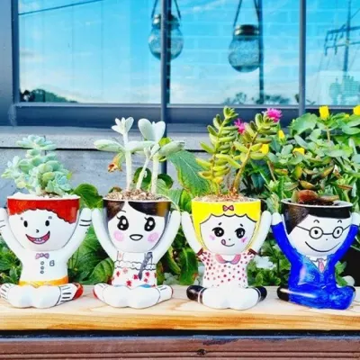 다육식물 화분 컬러링 만들기 세트 얼굴 꾸미기 미술