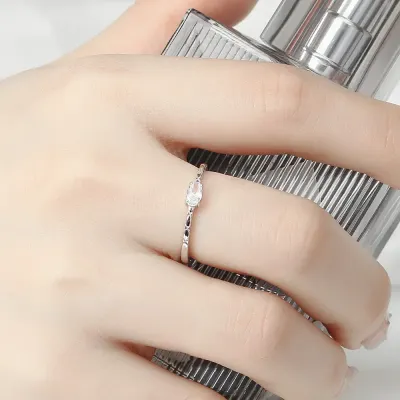 [비쥬홀릭] 실버925 백금도금 카렌 큐빅 반지 실버링