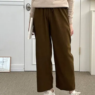 골덴 와이드 밴딩 편한 여성 일자 팬츠 바지 골덴바지 허리밴딩