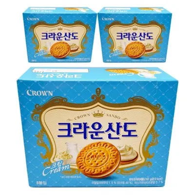 크라운제과 크라운산도 크림 161gx3개