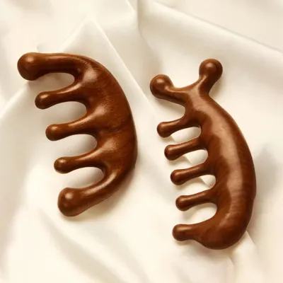 나무 괄사 마사지 승모근 얼굴 목 두피 마사지기 림프순환