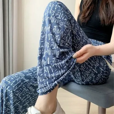 여성 와이드 청바지 밴딩 데님 팬츠 여름 쿨링 바지