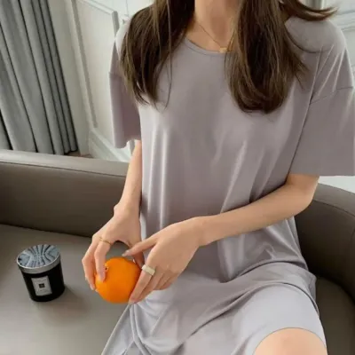 쿨링 여성 여름 냉감 잠옷 파자마 반팔 홈웨어 원피스