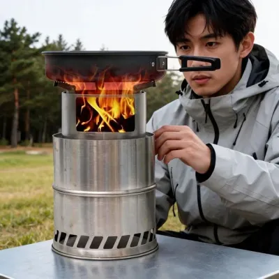 캠핑 화로대 스텐 우드스토브 이동식 화로 장작 난로 숯불 조리 캠핑용품