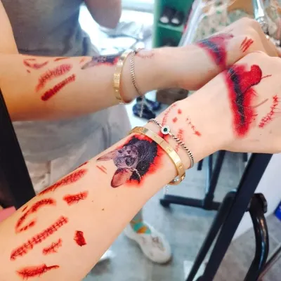 할로윈 상처 타투스티커 6종류 문신 타투 헤나