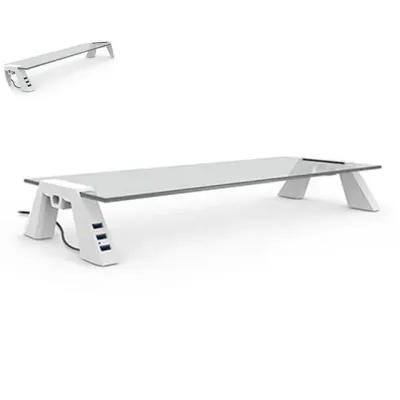 USB3.0허브 모니터거치대 모니터받침대 USB 화이트 대형 1개