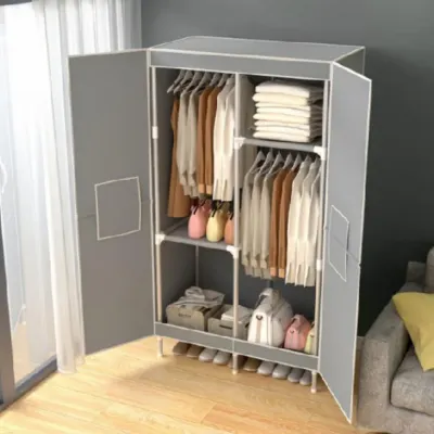 DIY 조립식 옷걸이행거 비키니옷장 원룸 여닫이 자취