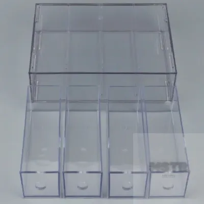 투명 4칸 정리함 투명서랍정리함 부품정리함 책상정리함 주얼리수납함 악세사리보관함