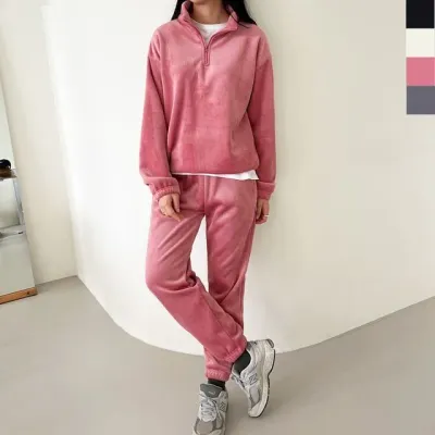 혜명몰 GBB ST808W 여자기모 반집업 골덴조거상하세트 여성운동바지 여성배기바지 여자배기팬츠 여성팬츠