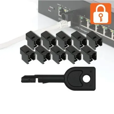 보안 RJ45 잠금 장치 랜포트 자물쇠 안전 락커 블루