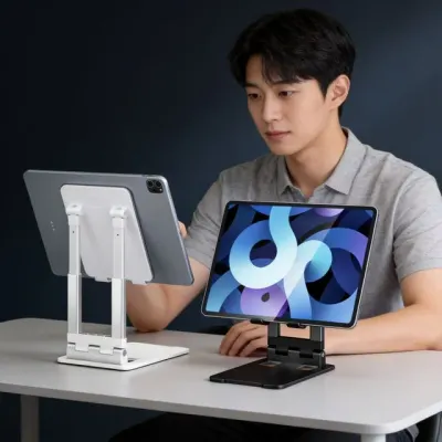 태블릿 거치대 길이 조절 스탠드 갤럭시탭 독서 인강 근무 영상 시청 태블릿받침대