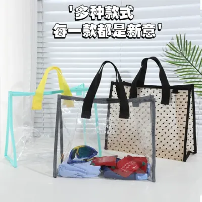 비치백 투명 저장 가방 방수 Pvc 수영 가방 비치 백 패션 높은 색상 일치하는 핸드백 여61
