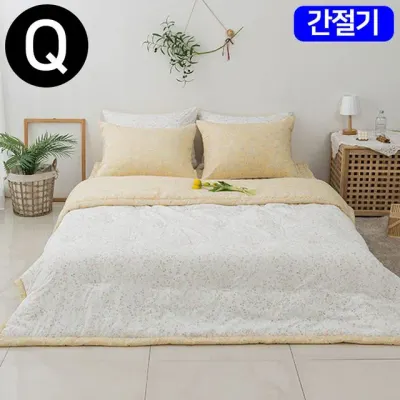 해피니 빈티지플라워 마이크로 모달 간절기 이불 베개커버세트 퀸 Q (옐로