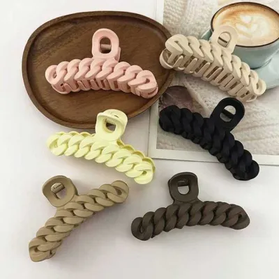 무광 체인 꼬임 11cm 올림머리 집게핀