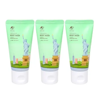 온더바디 레몬앤민트향 바디워시(50ml 튜브형)-3개 바디클렌저 세면도구 여행용세트 보습 샤워비누