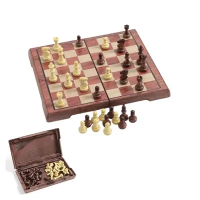 자석체스 세트 접이식 휴대용 여행용 가족 보드게임 24.5cm 브라운 체스판 체스테이블 바둑