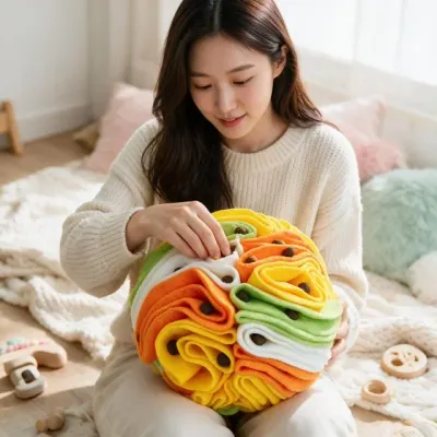 강아지 볼 장난감 반려견 간식 훈련 놀이 용품 공 냄새맡기 PE