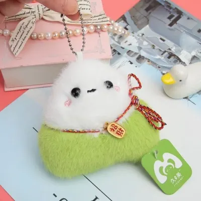 삼각주먹밥 인형 키링 그린 백참 가방 장식 열쇠고리 선물용 액세서리