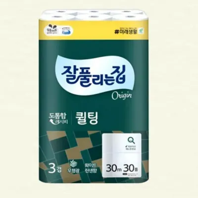 도톰한 3겹 퀼팅 30롤 화장지 두루마리 휴지 롤휴지