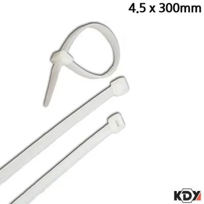 KDY 케이블타이 화이트 4.5 x 300mm 100개입