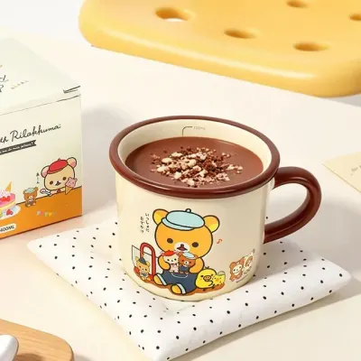 리락쿠마 투톤 머그컵 400ml-브라운