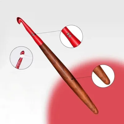 뜨개질공예 한눈에 띄는 컬러 원목 코바늘 5종 단품