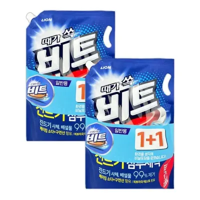 비트 때가 쏙 액체세제 일반용 1.55L × 2P -TJ 세제 빨래 비트 액체세제 세제리필 세탁기세제 드럼세탁기