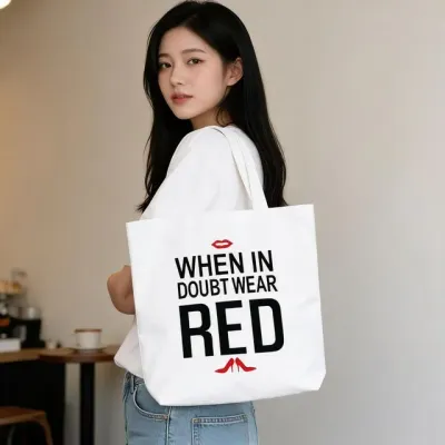 캔버스 숄더백 레터링 에코백 데일리 가방 출근룩 여행 캠핑 모던 베이직 스타일