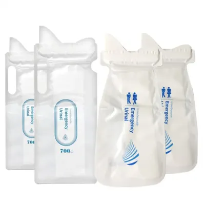 비상용 소변기 700ml 일회용 이동식 소변봉투 세트 휴대용 화장실 1봉지(4P)