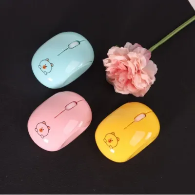 캐릭터무선마우스 충전식 무선 듀얼 모드 블루투스 마우스 노트북 데스크톱용 귀여운 여자 학생