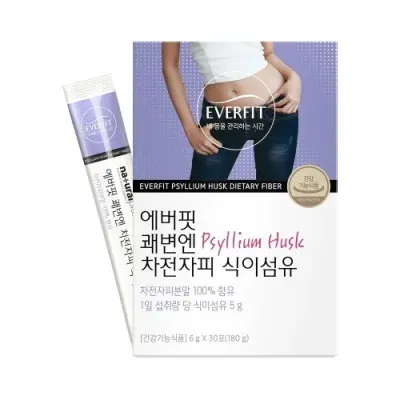 내츄럴플러스 에버핏 쾌변엔 차전자피 식이섬유 6g x 30포
