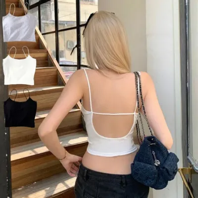 [수정검증] 썸머 캐주얼 시크 데일리 U민소매 나시 SIS-903