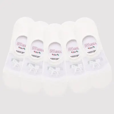 여성 덧신양말 통풍 페이크삭스 여자 망사 화이트 5족세트 무봉제 안벗겨지는 덧버선
