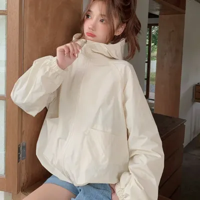 메쉬안감 루즈핏 후드 바람막이 초경량 아웃도어 등산복 여름점퍼