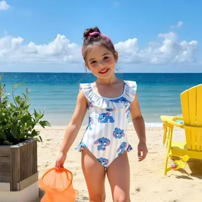 여아수영복 크로스보더 신상 아동 수영복 여아 프린트 원피스 여자 어린이 수영복 귀여운 풍 36