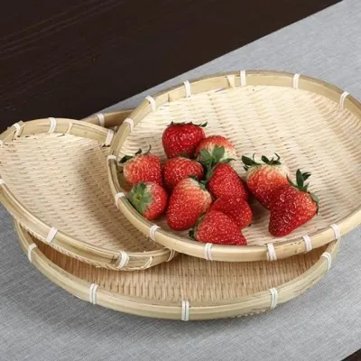 대형소쿠리 채반 건조식품 명절대나무그릇 고기말림 대형 소쿠리음식튀김 식품용 40-60cm 식품용채반