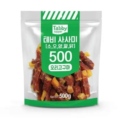 테비 애견간식 테비 사사미 오리고구마 500g