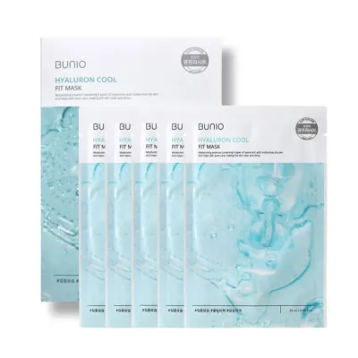 뷰니오 히알루론 쿨 핏 마스크 1box (25ml x 5매)집중보습 모공케어 피부톤업