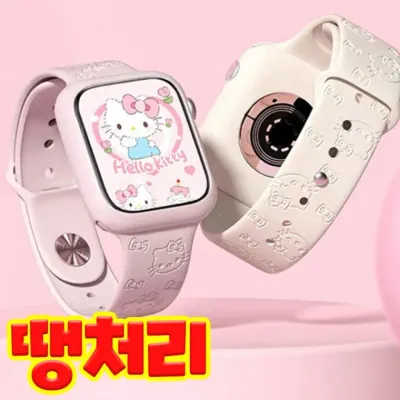 땡처리특가 세린느 미니캣 애플워치 스트랩 고양이 캐릭터 워치줄 스트랩 핑크