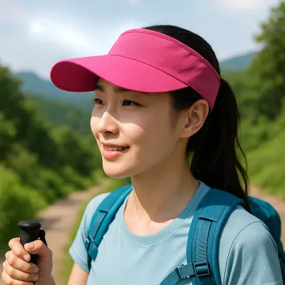 쿨링 메쉬 스포츠 썬캡(진핑크) 자외선차단 모자