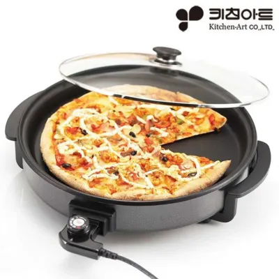 키친아트YC1500/42cm 라팔 원형 전기팬 피자팬 잔치팬 전기후라이팬 명절전 유리뚜껑