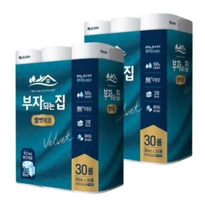 부자되는집 3겹 화장지 두루마리 휴지 30롤x2팩