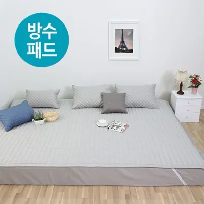 패밀리 침대 방수패드 고정밴드형 순면 누빔 방수 침대패드 방수시트 매트리스패드
