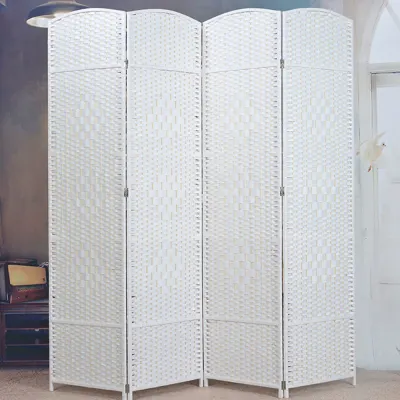 라탄 구텐 4단 파티션(150cmx160cm) (화이트)