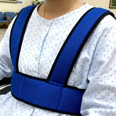 휠체어 안전벨트 조끼형 블루