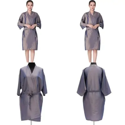 미용가운 블루 염색가운 미용실가운