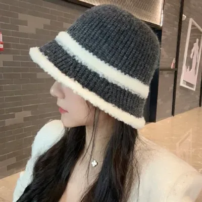 두줄 라인 버킷햇 벙거지 모자