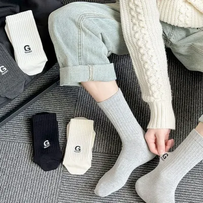 준캡 남성 남자양말 G자수 중목양말 사계절양말 면양말 학생양말