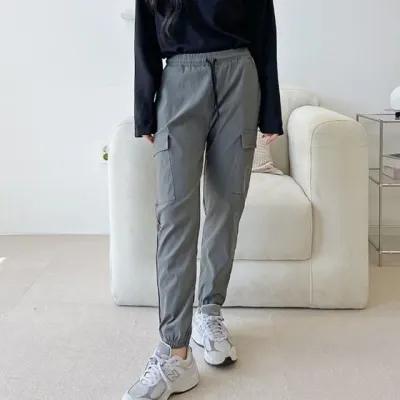 여자 스판 밴딩 카고 조거팬츠 운동 츄리닝 바지 조거바지 여자조거바지