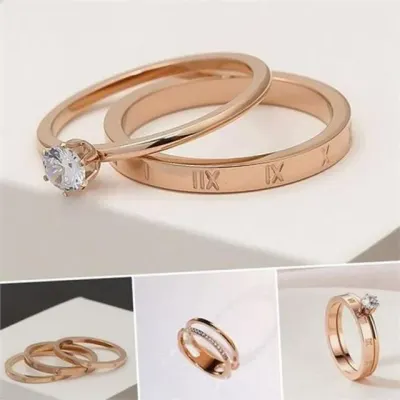큐빅 레이어드 반지 여성 큐빅 반지 얇은 데일리 두줄 심플 우정 커플링 각인 패션 로마 숫자